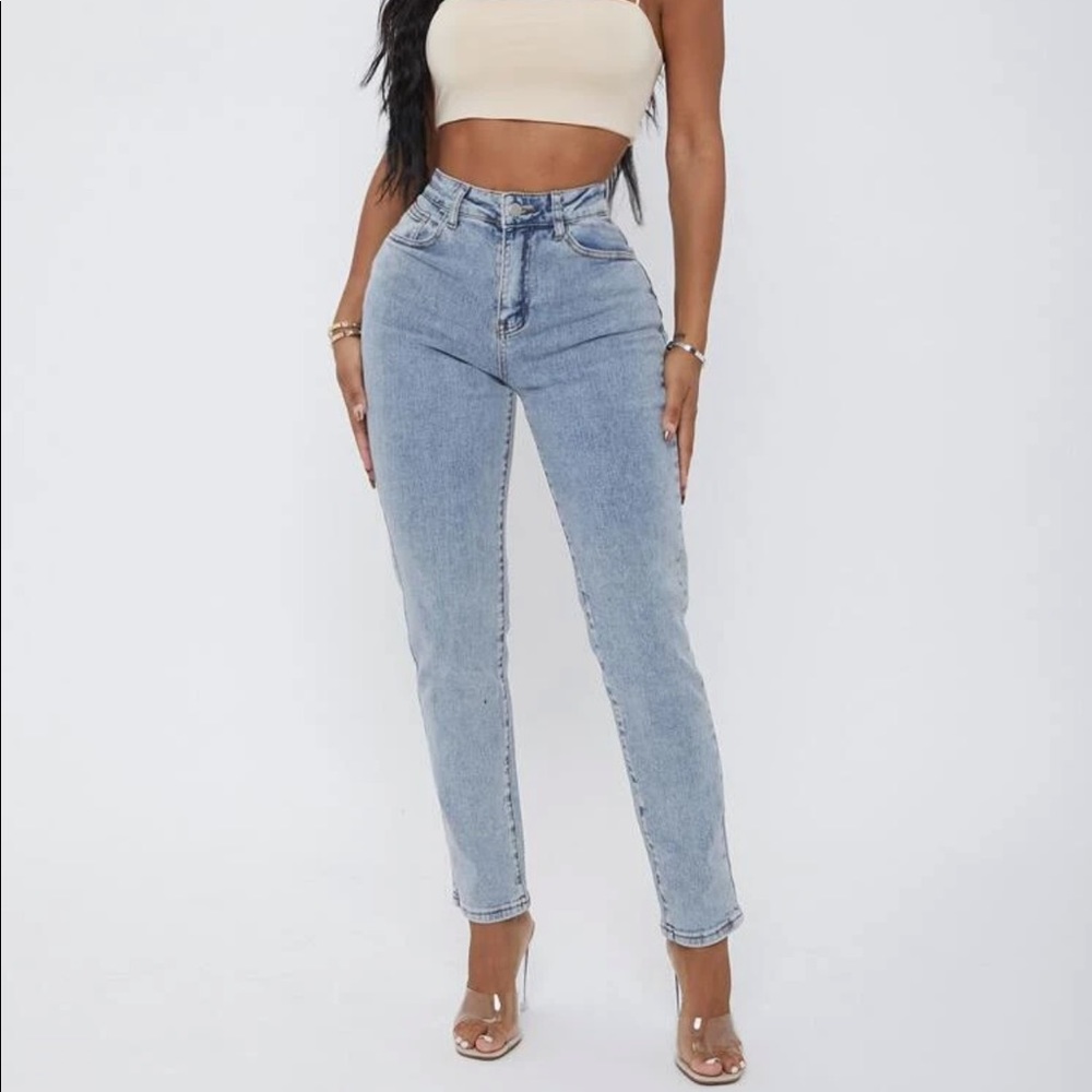 Lace up Back Straight Leg Jeans
